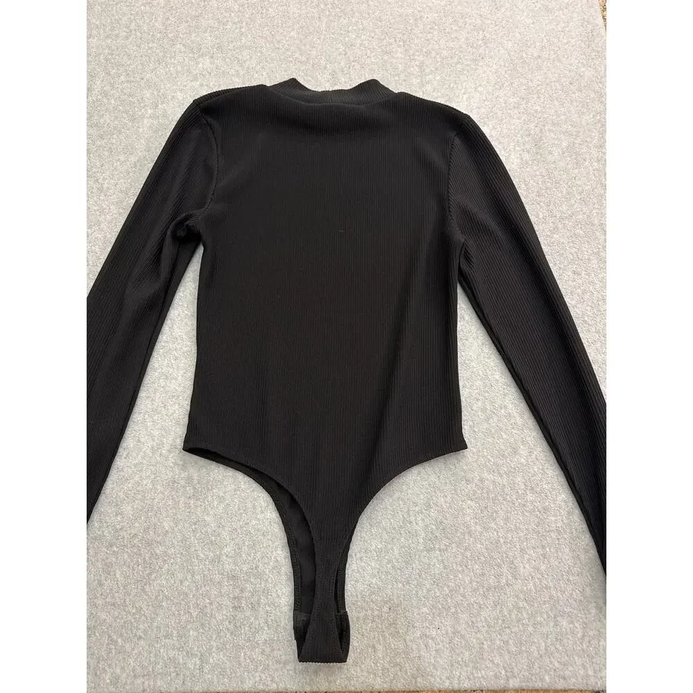 Topshop Black Ribbed Turtleneck Blouse - Picture 8 of 9